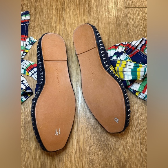 Zara Ribbon Lace Up Leather Espadrilles - Picture 7 of 7